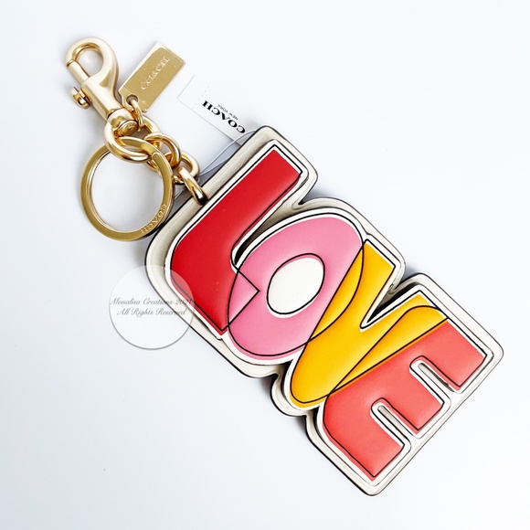 Coach LOVE Bag Charm NWT Key Holder Ring Bonnie Cashin Tribute Art Logo Canvas - Picture 6 of 7
